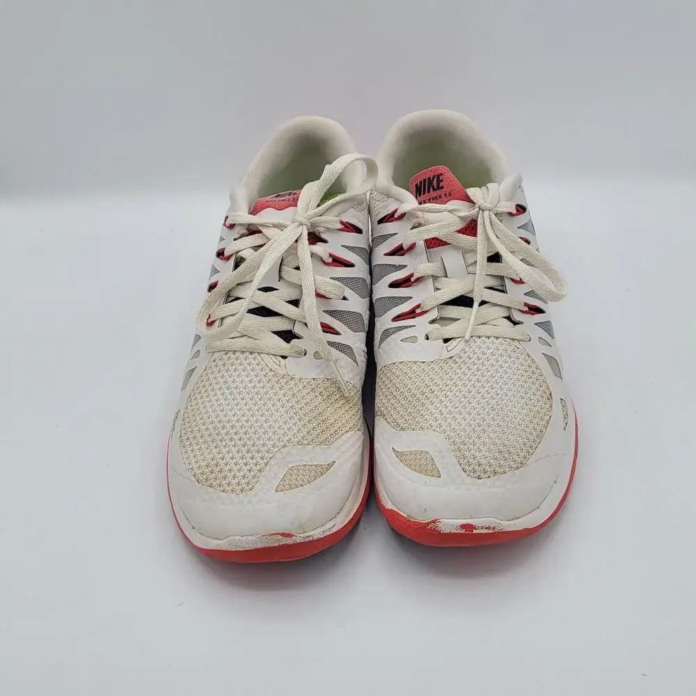 Nike Free 5.0 642198-106 white red Men's size 8